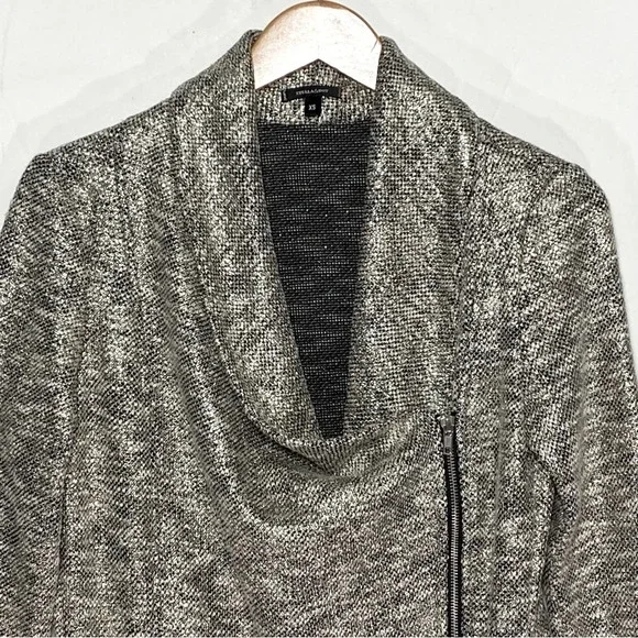 STELLA & DOT Women’s Rebel Gold Shimmer Knit Moto Jacket Zip Front Size XS - Picture 5 of 8